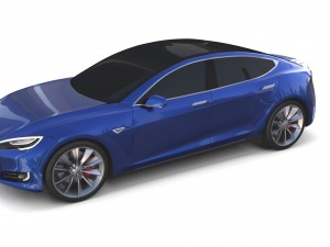tesla model s 2016 blue Modèle 3D