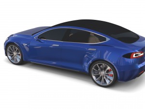 tesla model s 2016 blue Modèle 3D