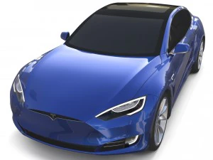 特斯拉 Model S 2016 蓝色 3D 模型