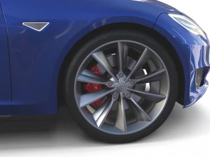 特斯拉 Model S 2016 蓝色 3D 模型