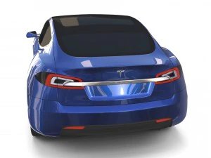 特斯拉 Model S 2016 蓝色 3D 模型