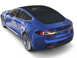 特斯拉 Model S 2016 蓝色 3D 模型