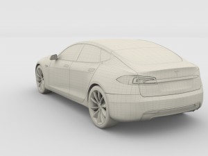 tesla model s 2016 blue Modèle 3D