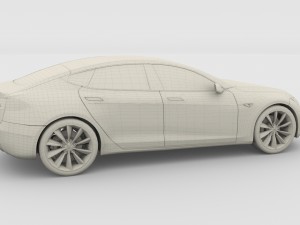 tesla model s 2016 blue Modèle 3D