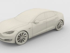 特斯拉 Model S 2016 蓝色 3D 模型