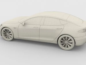 特斯拉 Model S 2016 蓝色 3D 模型