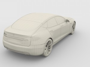 tesla model s 2016 blue Modèle 3D