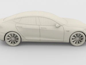 特斯拉 Model S 2016 蓝色 3D 模型