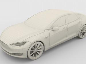 tesla model s 2016 blue Modèle 3D