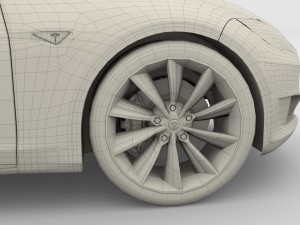 tesla model s 2016 blue Modèle 3D
