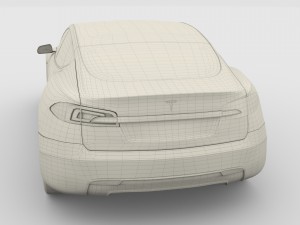 tesla model s 2016 blue Modèle 3D