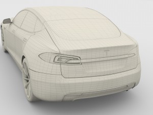 tesla model s 2016 blue Modèle 3D