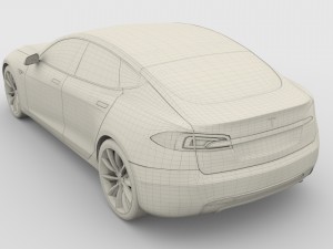 tesla model s 2016 blue Modèle 3D