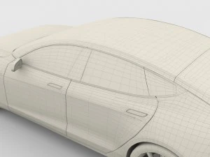 特斯拉 Model S 2016 蓝色 3D 模型