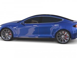 tesla model s 2016 blue Modèle 3D