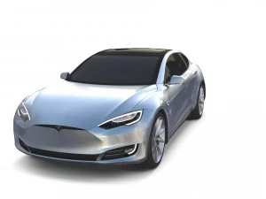 tesla modello s 2016 argento Modello 3D