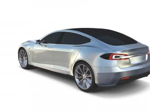 tesla modello s 2016 argento Modello 3D