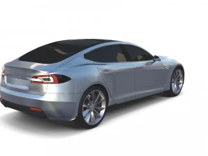 tesla modello s 2016 argento Modello 3D