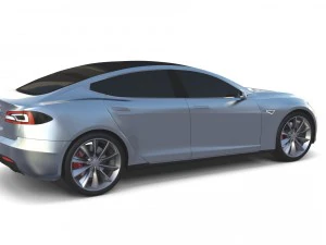 tesla modello s 2016 argento Modello 3D