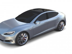 tesla model s 2016 silver Modelo 3D