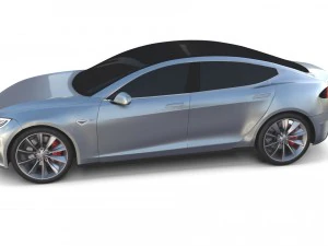 tesla modello s 2016 argento Modello 3D