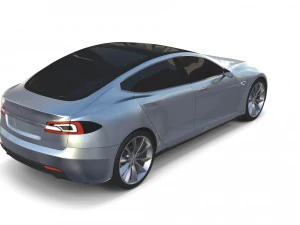 tesla modello s 2016 argento Modello 3D