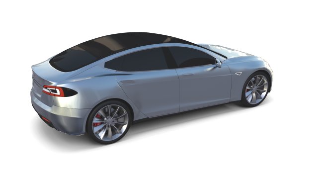 tesla model s 2016 silver 3D Model in Limousine 3DExport
