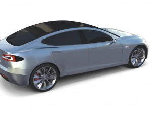 tesla modello s 2016 argento Modello 3D