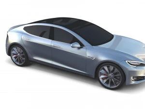 tesla modello s 2016 argento Modello 3D