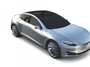 tesla modello s 2016 argento Modello 3D