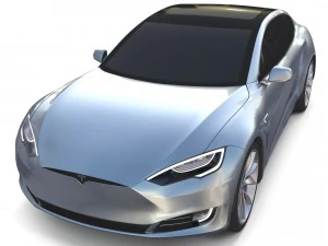 tesla modello s 2016 argento Modello 3D