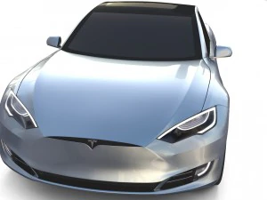 tesla modello s 2016 argento Modello 3D