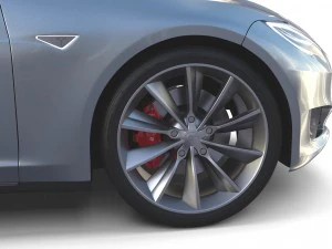 tesla modello s 2016 argento Modello 3D