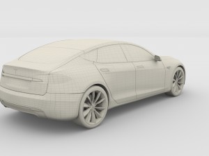 tesla model s 2016 silver Modelo 3D