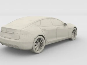 tesla modello s 2016 argento Modello 3D