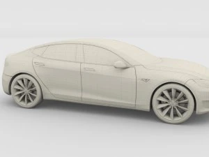 tesla modello s 2016 argento Modello 3D