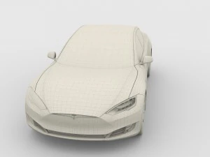 tesla modello s 2016 argento Modello 3D