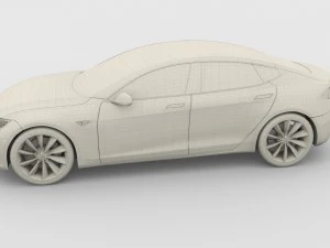 tesla modello s 2016 argento Modello 3D