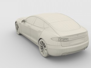 tesla model s 2016 silver Modelo 3D