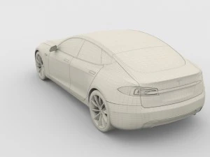 tesla modello s 2016 argento Modello 3D