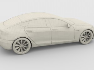tesla model s 2016 silver Modelo 3D