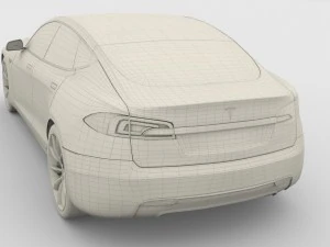 tesla modello s 2016 argento Modello 3D