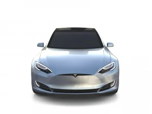 tesla modello s 2016 argento Modello 3D