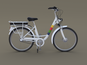 electric city bicycle and station Model 3D