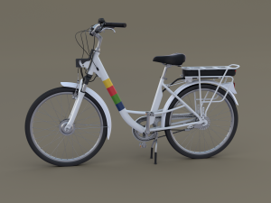 electric city bicycle and station Model 3D