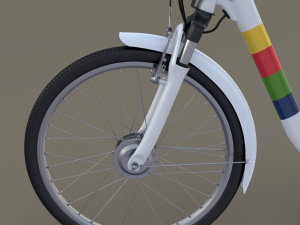 electric city bicycle and station Model 3D