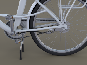 electric city bicycle and station Model 3D