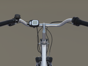 electric city bicycle and station Model 3D