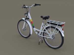 electric city bicycle and station Model 3D