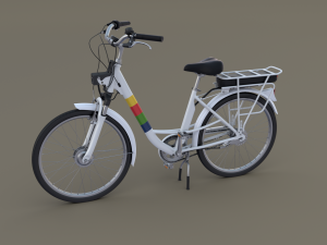 electric city bicycle and station Model 3D